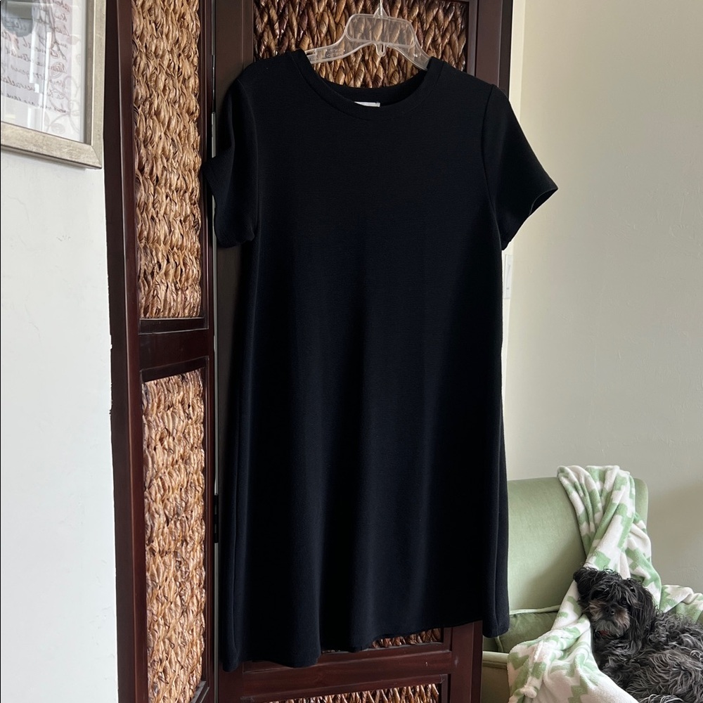 Zara Classic Black A line ribbed Dress size L